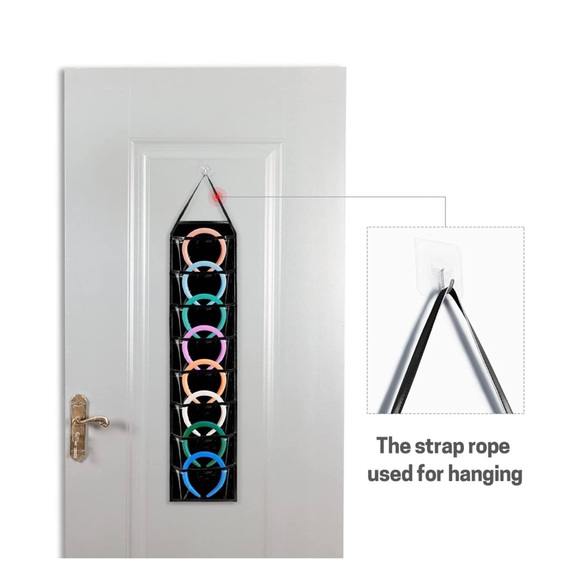 Hanging Headband Storage Organizer With 8 PVC Pockets - Picture 5 of 14